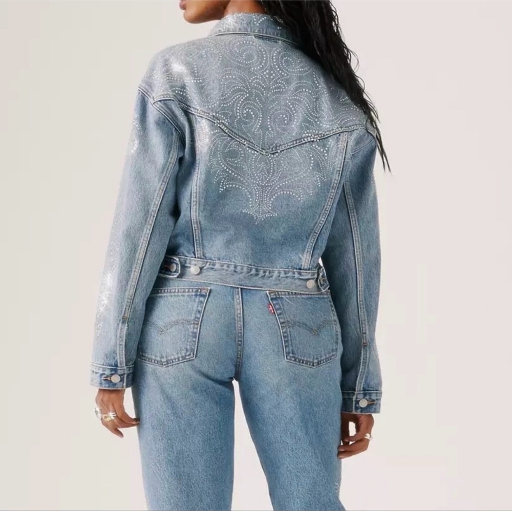 Levi's Blue Denim Jacket with Silver Accents